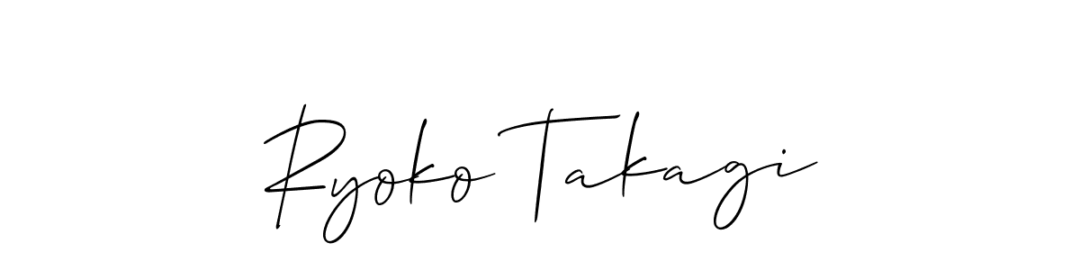 if you are searching for the best signature style for your name Ryoko Takagi. so please give up your signature search. here we have designed multiple signature styles  using Allison_Script. Ryoko Takagi signature style 2 images and pictures png