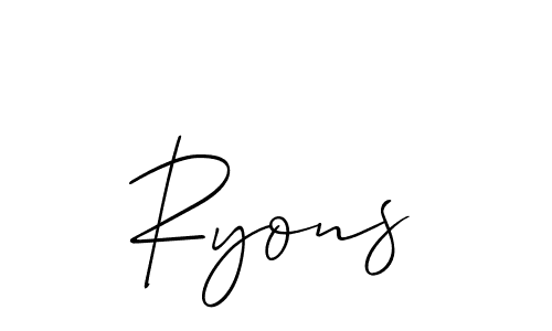 Design your own signature with our free online signature maker. With this signature software, you can create a handwritten (Allison_Script) signature for name Ryons. Ryons signature style 2 images and pictures png