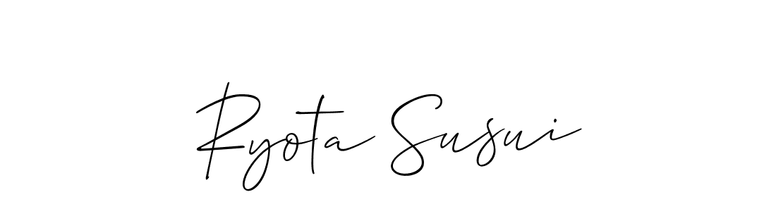 Also You can easily find your signature by using the search form. We will create Ryota Susui name handwritten signature images for you free of cost using Allison_Script sign style. Ryota Susui signature style 2 images and pictures png