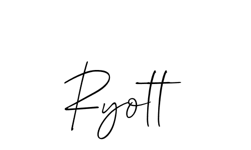 How to make Ryott name signature. Use Allison_Script style for creating short signs online. This is the latest handwritten sign. Ryott signature style 2 images and pictures png