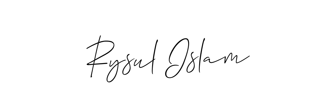 How to make Rysul Islam name signature. Use Allison_Script style for creating short signs online. This is the latest handwritten sign. Rysul Islam signature style 2 images and pictures png