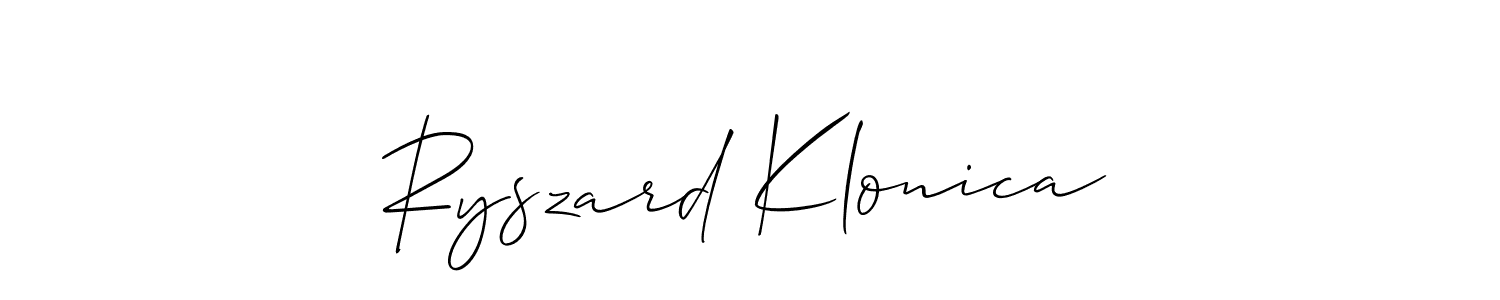 Ryszard Klonica stylish signature style. Best Handwritten Sign (Allison_Script) for my name. Handwritten Signature Collection Ideas for my name Ryszard Klonica. Ryszard Klonica signature style 2 images and pictures png
