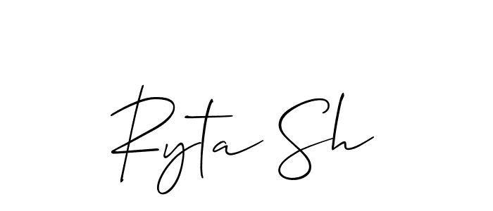 Create a beautiful signature design for name Ryta Sh. With this signature (Allison_Script) fonts, you can make a handwritten signature for free. Ryta Sh signature style 2 images and pictures png