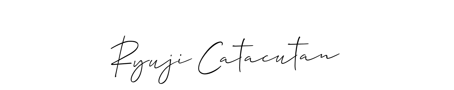 Also You can easily find your signature by using the search form. We will create Ryuji Catacutan name handwritten signature images for you free of cost using Allison_Script sign style. Ryuji Catacutan signature style 2 images and pictures png