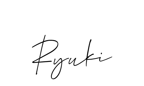 if you are searching for the best signature style for your name Ryuki. so please give up your signature search. here we have designed multiple signature styles  using Allison_Script. Ryuki signature style 2 images and pictures png