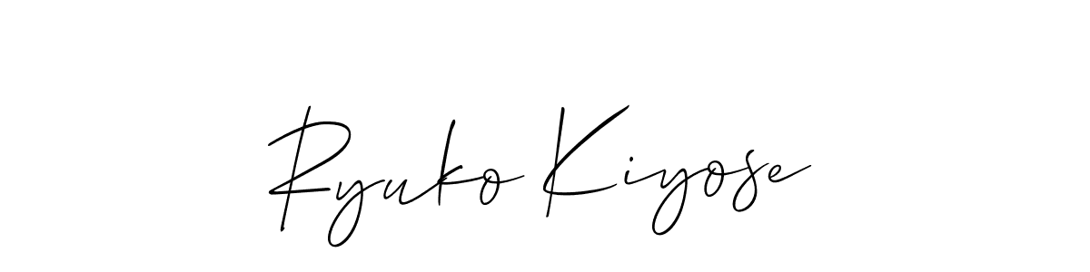 Use a signature maker to create a handwritten signature online. With this signature software, you can design (Allison_Script) your own signature for name Ryuko Kiyose. Ryuko Kiyose signature style 2 images and pictures png