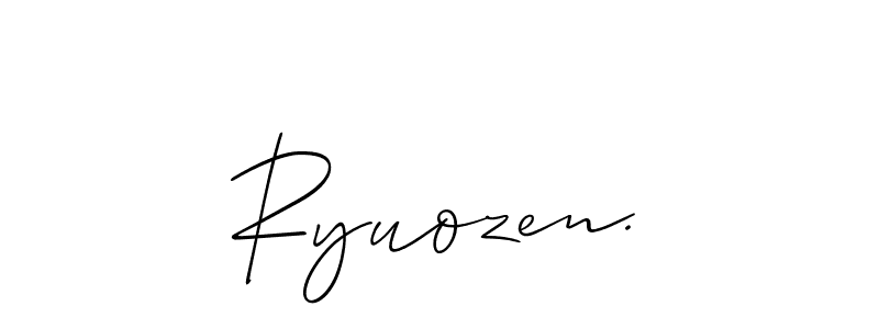 Make a beautiful signature design for name Ryuozen.. With this signature (Allison_Script) style, you can create a handwritten signature for free. Ryuozen. signature style 2 images and pictures png