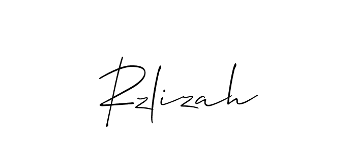 Use a signature maker to create a handwritten signature online. With this signature software, you can design (Allison_Script) your own signature for name Rzlizah. Rzlizah signature style 2 images and pictures png