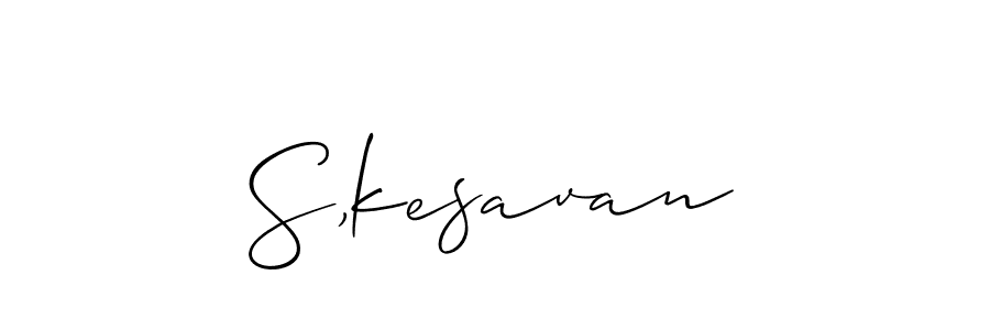 How to make S,kesavan signature? Allison_Script is a professional autograph style. Create handwritten signature for S,kesavan name. S,kesavan signature style 2 images and pictures png