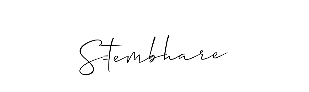 Create a beautiful signature design for name S=tembhare. With this signature (Allison_Script) fonts, you can make a handwritten signature for free. S=tembhare signature style 2 images and pictures png