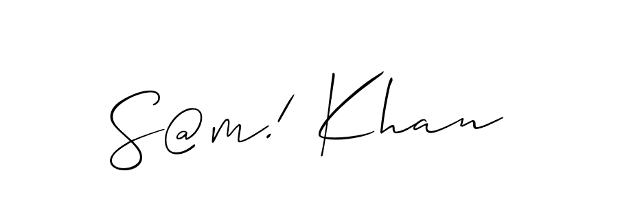 The best way (Allison_Script) to make a short signature is to pick only two or three words in your name. The name S@m! Khan include a total of six letters. For converting this name. S@m! Khan signature style 2 images and pictures png