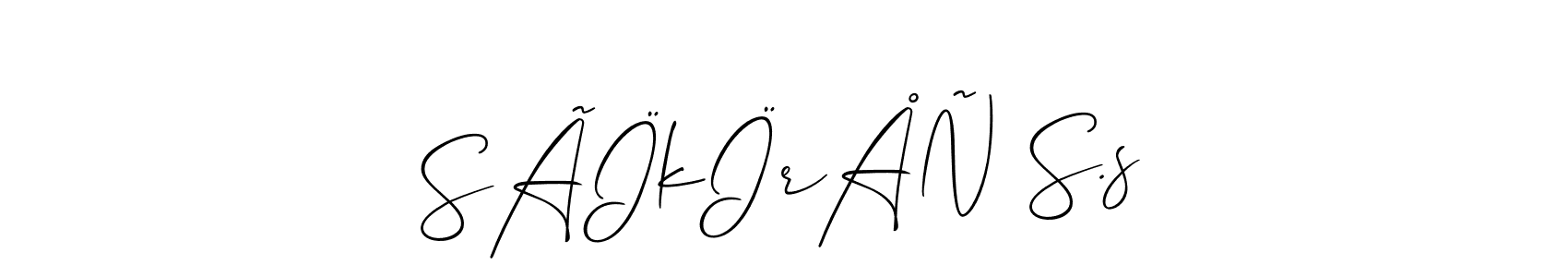 if you are searching for the best signature style for your name SÃÏkÏrÅÑ S.s. so please give up your signature search. here we have designed multiple signature styles  using Allison_Script. SÃÏkÏrÅÑ S.s signature style 2 images and pictures png