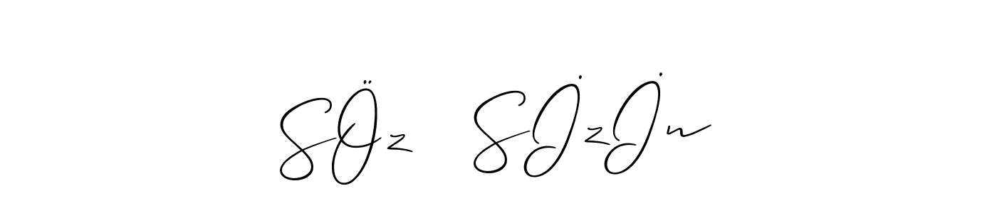 Design your own signature with our free online signature maker. With this signature software, you can create a handwritten (Allison_Script) signature for name SÖz   Sİzİn. SÖz   Sİzİn signature style 2 images and pictures png