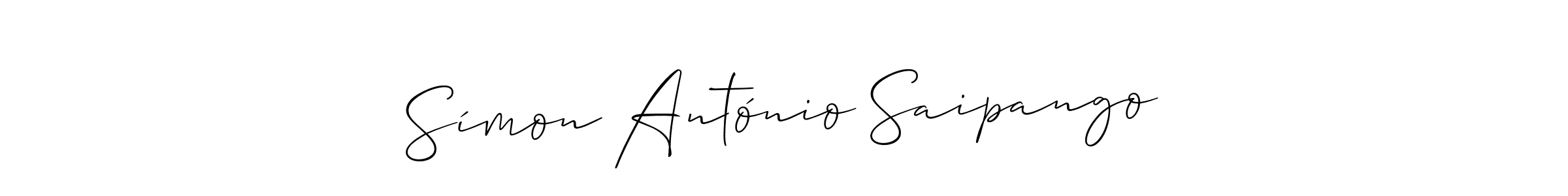 Allison_Script is a professional signature style that is perfect for those who want to add a touch of class to their signature. It is also a great choice for those who want to make their signature more unique. Get Símon António Saipango name to fancy signature for free. Símon António Saipango signature style 2 images and pictures png