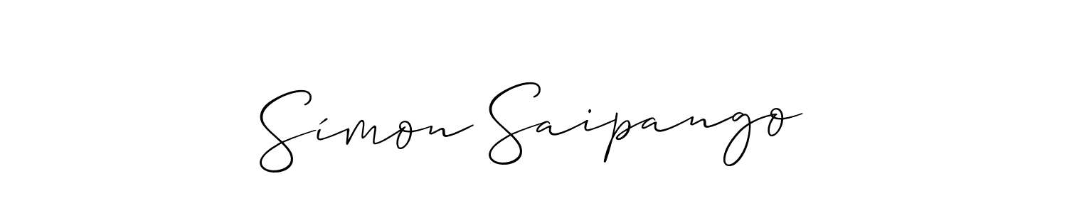 This is the best signature style for the Símon Saipango name. Also you like these signature font (Allison_Script). Mix name signature. Símon Saipango signature style 2 images and pictures png