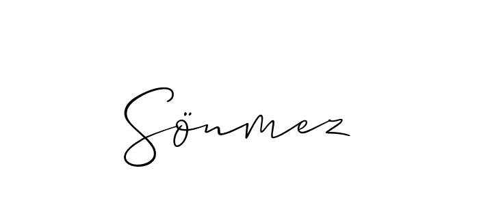 Create a beautiful signature design for name Sönmez. With this signature (Allison_Script) fonts, you can make a handwritten signature for free. Sönmez signature style 2 images and pictures png