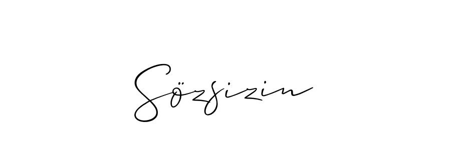 You should practise on your own different ways (Allison_Script) to write your name (Sözsizin) in signature. don't let someone else do it for you. Sözsizin signature style 2 images and pictures png