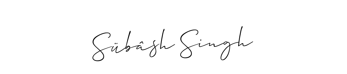 Create a beautiful signature design for name Sübâsh Singh. With this signature (Allison_Script) fonts, you can make a handwritten signature for free. Sübâsh Singh signature style 2 images and pictures png