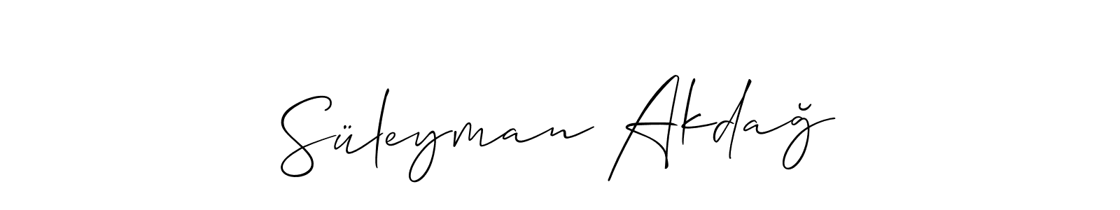 Create a beautiful signature design for name Süleyman Akdağ. With this signature (Allison_Script) fonts, you can make a handwritten signature for free. Süleyman Akdağ signature style 2 images and pictures png