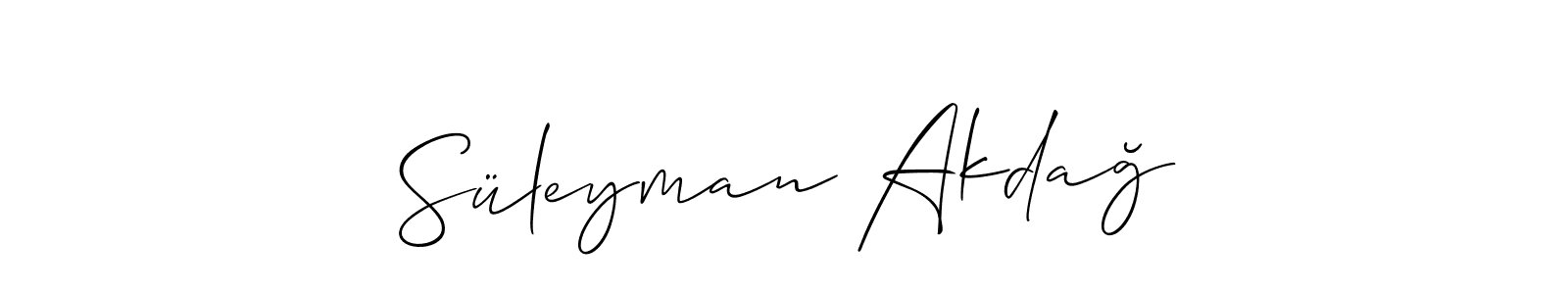 Make a beautiful signature design for name Süleyman Akdağ. With this signature (Allison_Script) style, you can create a handwritten signature for free. Süleyman Akdağ signature style 2 images and pictures png