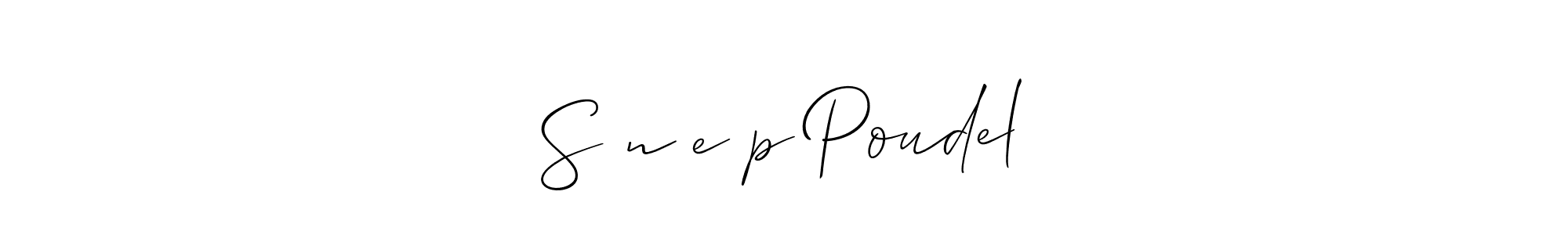 Make a beautiful signature design for name S१n४e५p Poudel. With this signature (Allison_Script) style, you can create a handwritten signature for free. S१n४e५p Poudel signature style 2 images and pictures png