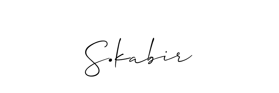 The best way (Allison_Script) to make a short signature is to pick only two or three words in your name. The name S•kabir include a total of six letters. For converting this name. S•kabir signature style 2 images and pictures png