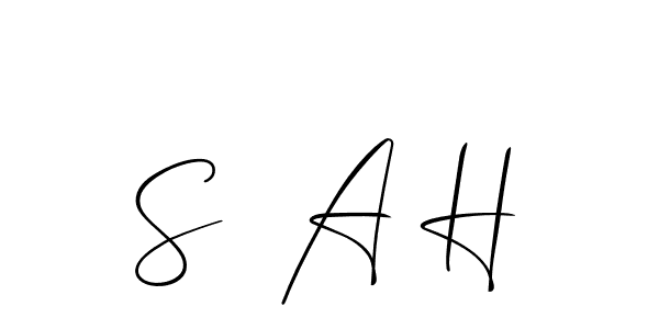 It looks lik you need a new signature style for name S  A H. Design unique handwritten (Allison_Script) signature with our free signature maker in just a few clicks. S  A H signature style 2 images and pictures png