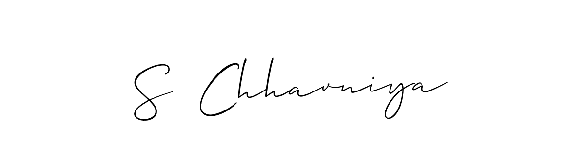 Also we have S  Chhavniya name is the best signature style. Create professional handwritten signature collection using Allison_Script autograph style. S  Chhavniya signature style 2 images and pictures png