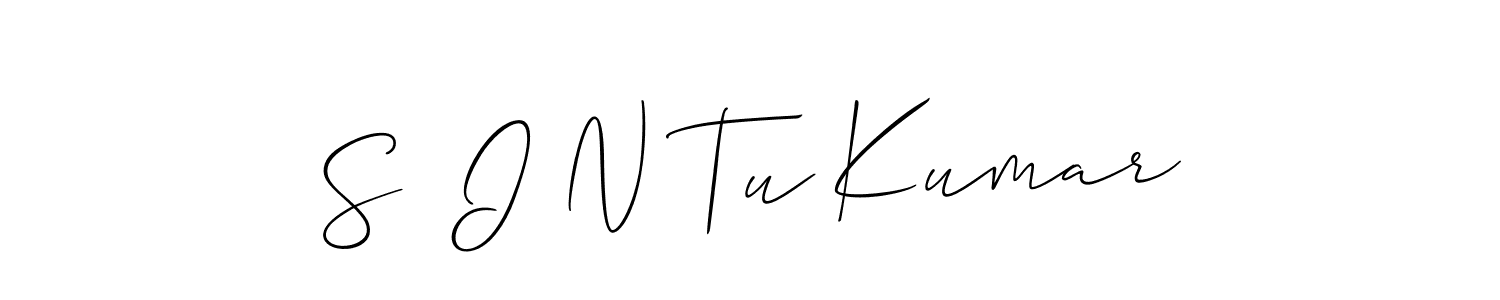 The best way (Allison_Script) to make a short signature is to pick only two or three words in your name. The name S  I N Tu Kumar include a total of six letters. For converting this name. S  I N Tu Kumar signature style 2 images and pictures png