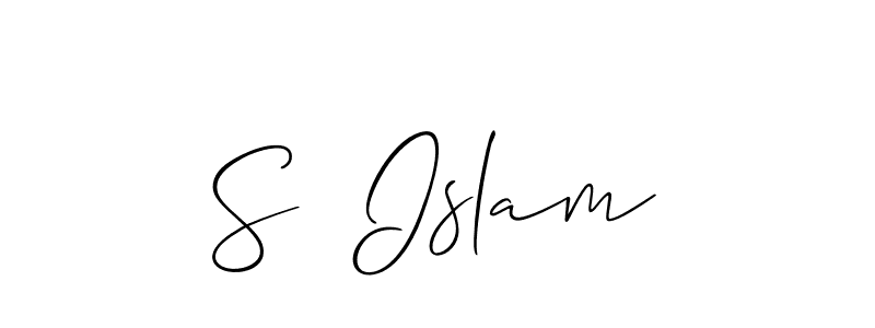 Use a signature maker to create a handwritten signature online. With this signature software, you can design (Allison_Script) your own signature for name S  Islam. S  Islam signature style 2 images and pictures png