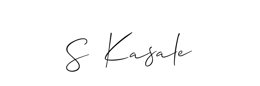 The best way (Allison_Script) to make a short signature is to pick only two or three words in your name. The name S  Kasale include a total of six letters. For converting this name. S  Kasale signature style 2 images and pictures png