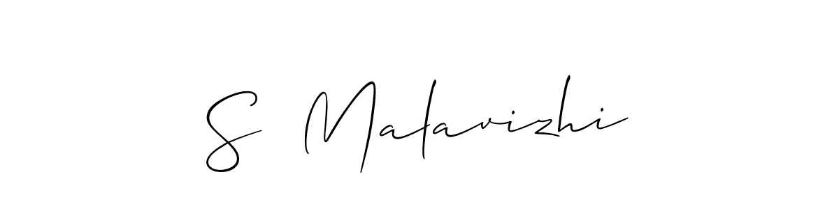 Make a short S  Malavizhi signature style. Manage your documents anywhere anytime using Allison_Script. Create and add eSignatures, submit forms, share and send files easily. S  Malavizhi signature style 2 images and pictures png