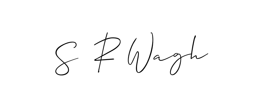 Allison_Script is a professional signature style that is perfect for those who want to add a touch of class to their signature. It is also a great choice for those who want to make their signature more unique. Get S  R Wagh name to fancy signature for free. S  R Wagh signature style 2 images and pictures png