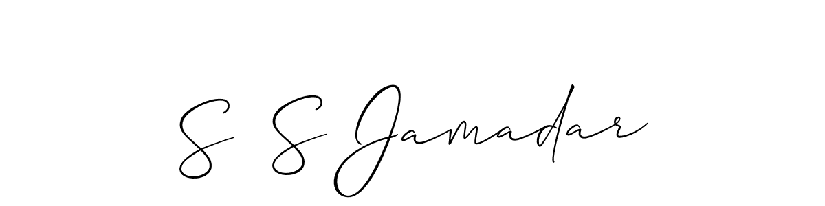 The best way (Allison_Script) to make a short signature is to pick only two or three words in your name. The name S  S Jamadar include a total of six letters. For converting this name. S  S Jamadar signature style 2 images and pictures png