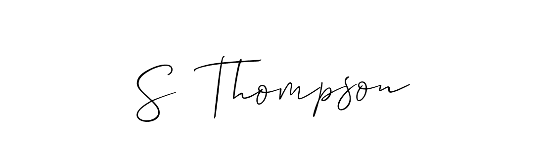 Make a short S  Thompson signature style. Manage your documents anywhere anytime using Allison_Script. Create and add eSignatures, submit forms, share and send files easily. S  Thompson signature style 2 images and pictures png