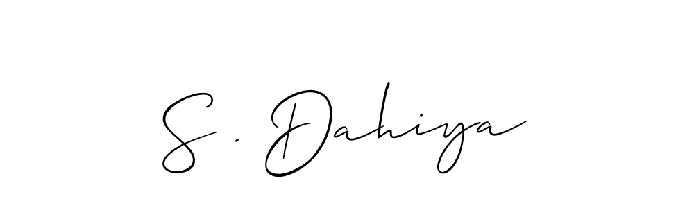 if you are searching for the best signature style for your name S . Dahiya. so please give up your signature search. here we have designed multiple signature styles  using Allison_Script. S . Dahiya signature style 2 images and pictures png