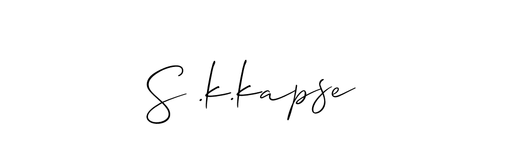 Also we have S .k.kapse name is the best signature style. Create professional handwritten signature collection using Allison_Script autograph style. S .k.kapse signature style 2 images and pictures png