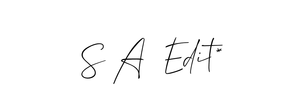 if you are searching for the best signature style for your name S A  Edit*. so please give up your signature search. here we have designed multiple signature styles  using Allison_Script. S A  Edit* signature style 2 images and pictures png