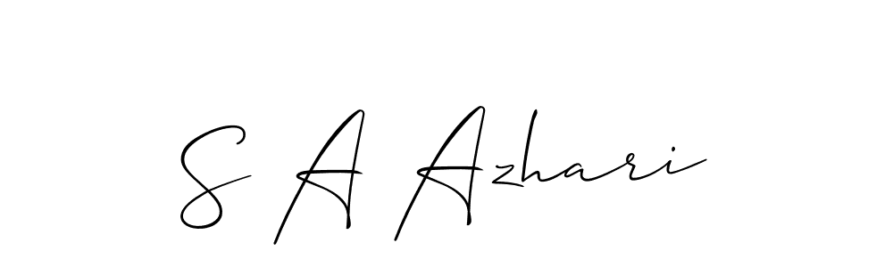 Design your own signature with our free online signature maker. With this signature software, you can create a handwritten (Allison_Script) signature for name S A Azhari. S A Azhari signature style 2 images and pictures png