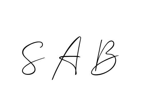 Design your own signature with our free online signature maker. With this signature software, you can create a handwritten (Allison_Script) signature for name S A B. S A B signature style 2 images and pictures png