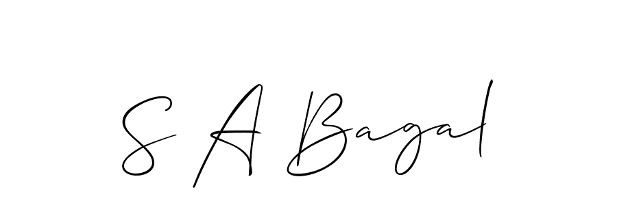 Create a beautiful signature design for name S A Bagal. With this signature (Allison_Script) fonts, you can make a handwritten signature for free. S A Bagal signature style 2 images and pictures png