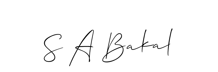 Make a beautiful signature design for name S A Bakal. With this signature (Allison_Script) style, you can create a handwritten signature for free. S A Bakal signature style 2 images and pictures png