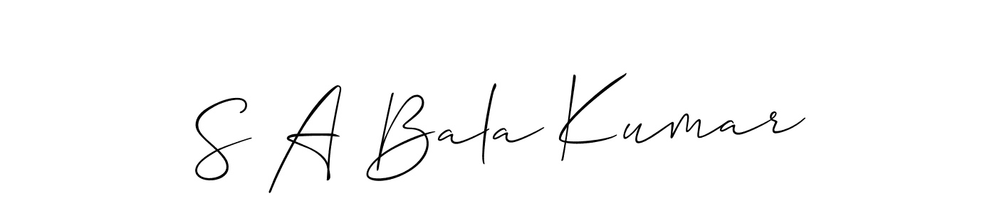 Make a beautiful signature design for name S A Bala Kumar. With this signature (Allison_Script) style, you can create a handwritten signature for free. S A Bala Kumar signature style 2 images and pictures png
