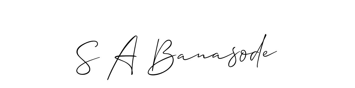 Make a short S A Banasode signature style. Manage your documents anywhere anytime using Allison_Script. Create and add eSignatures, submit forms, share and send files easily. S A Banasode signature style 2 images and pictures png