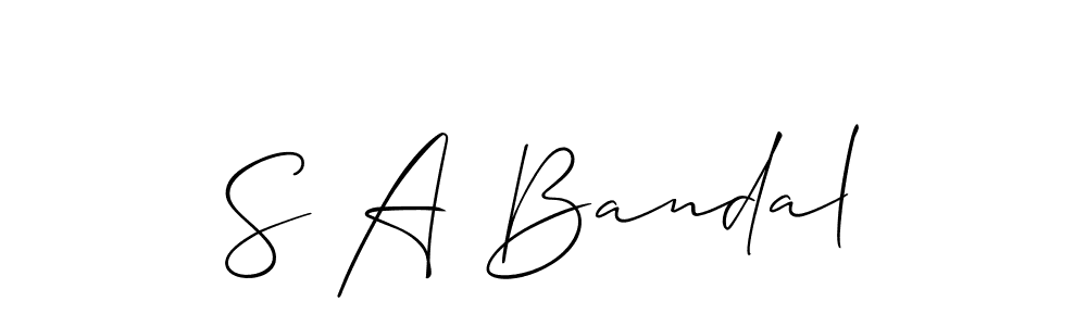 Design your own signature with our free online signature maker. With this signature software, you can create a handwritten (Allison_Script) signature for name S A Bandal. S A Bandal signature style 2 images and pictures png