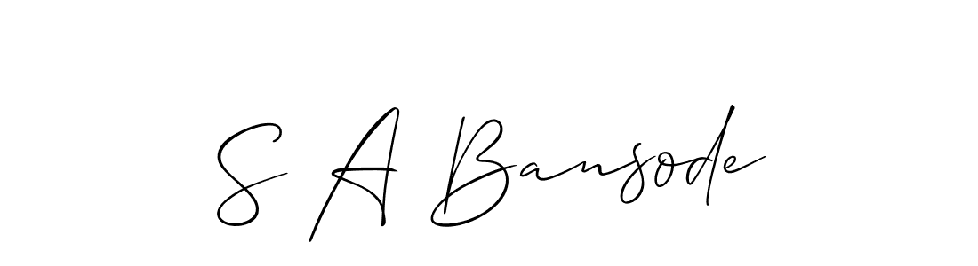Make a beautiful signature design for name S A Bansode. With this signature (Allison_Script) style, you can create a handwritten signature for free. S A Bansode signature style 2 images and pictures png