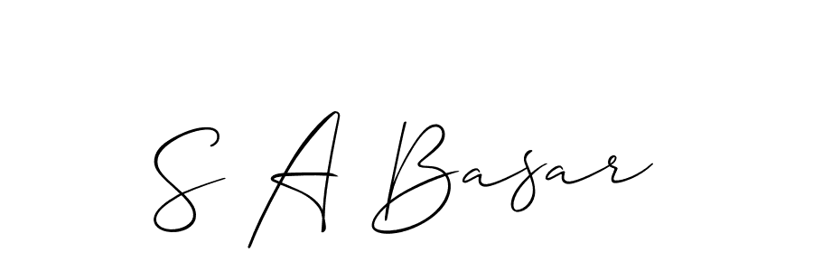 Allison_Script is a professional signature style that is perfect for those who want to add a touch of class to their signature. It is also a great choice for those who want to make their signature more unique. Get S A Basar name to fancy signature for free. S A Basar signature style 2 images and pictures png