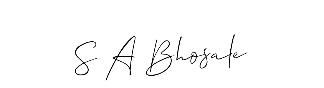 Create a beautiful signature design for name S A Bhosale. With this signature (Allison_Script) fonts, you can make a handwritten signature for free. S A Bhosale signature style 2 images and pictures png