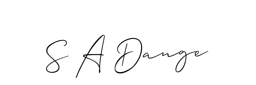 How to make S A Dange name signature. Use Allison_Script style for creating short signs online. This is the latest handwritten sign. S A Dange signature style 2 images and pictures png