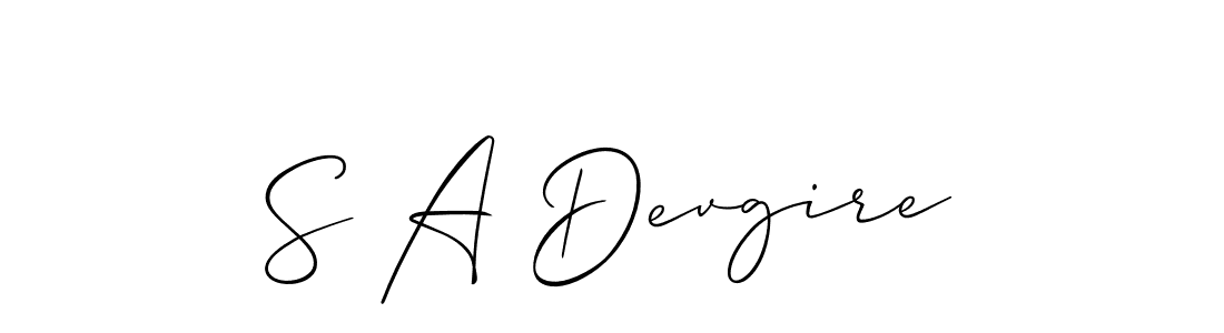 Also we have S A Devgire name is the best signature style. Create professional handwritten signature collection using Allison_Script autograph style. S A Devgire signature style 2 images and pictures png
